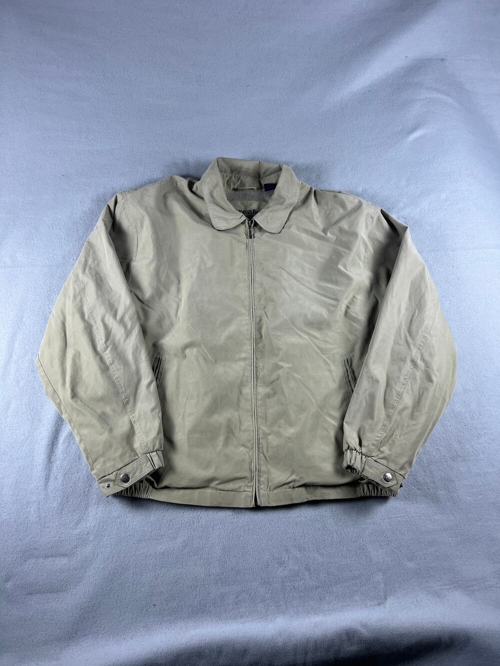 St John's Bay Harrington Golf Jacket Mens XL Tan Full Zip Lightweight Classic